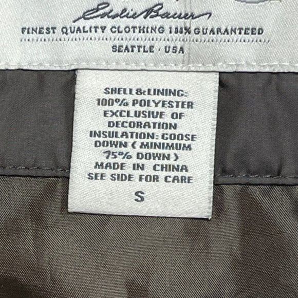 Eddie Bauer Goose Down Puffer Vest‎ Jacket Womens Sz S Brown Quilted Full Zip - Picture 9 of 12